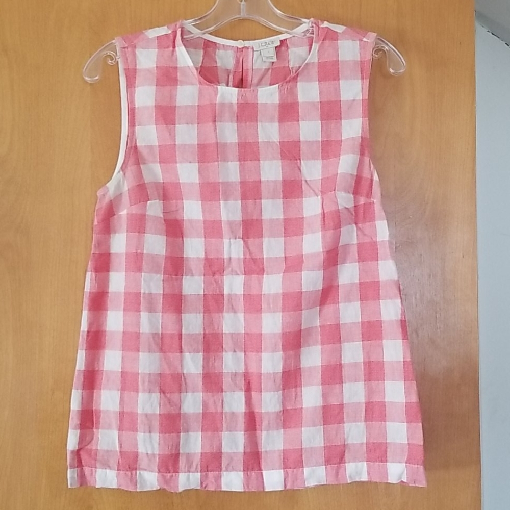 J.Crew Factory Cotton Linen Check Tank